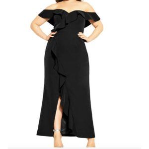 City Chic Off the Shoulder Savannah Maxi Dress